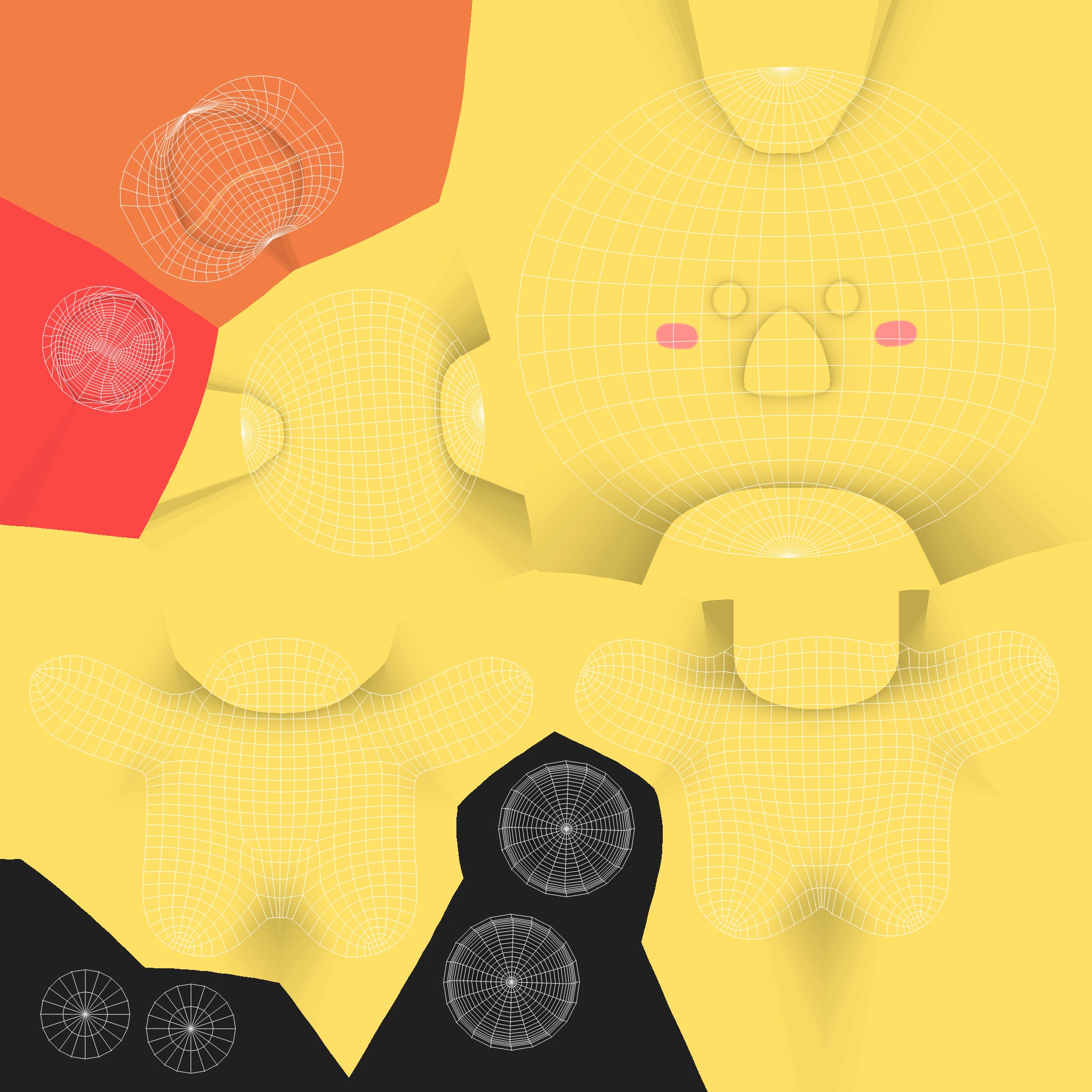 Character003 Chubby Chicken Low-poly 3D model_10