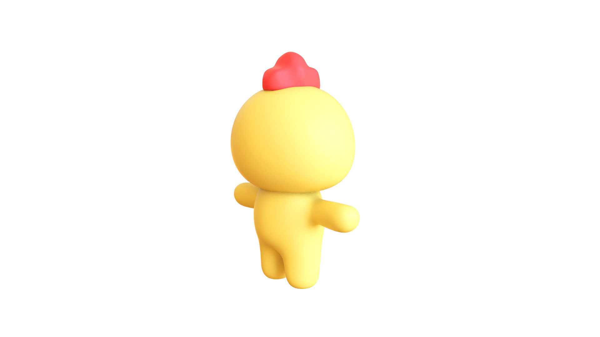Character003 Chubby Chicken Low-poly 3D model_16