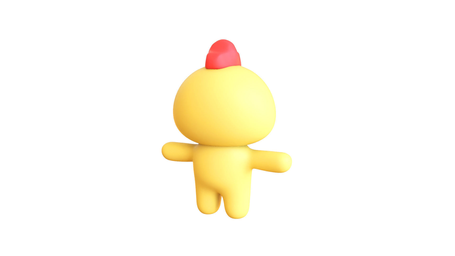Character003 Chubby Chicken Low-poly 3D model_11