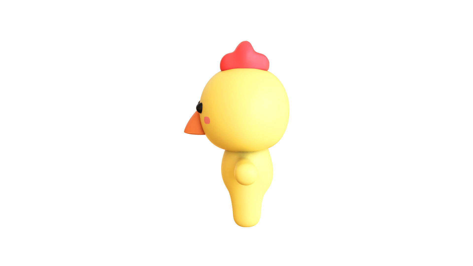 Character003 Chubby Chicken Low-poly 3D model_2