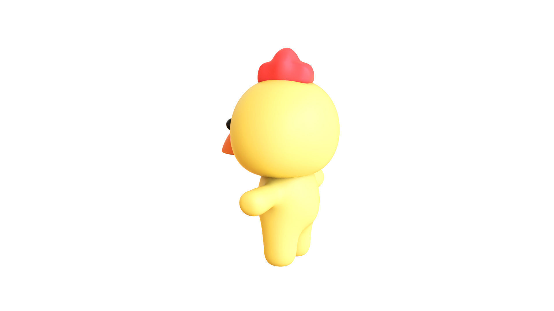 Character003 Chubby Chicken Low-poly 3D model_14