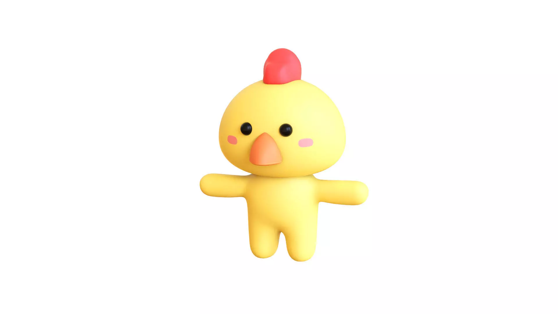 Character003 Chubby Chicken Low-poly 3D model_0