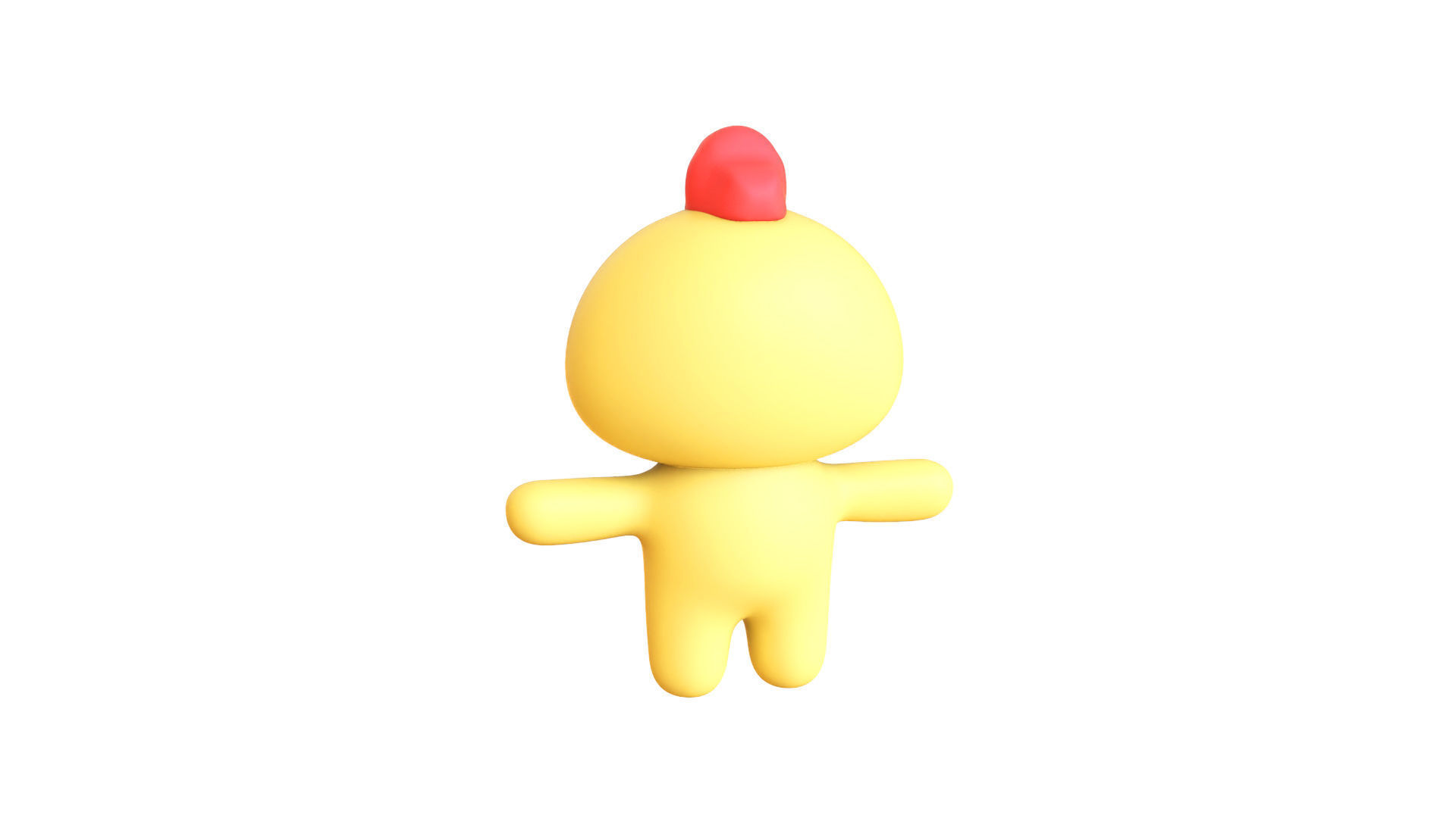 Character003 Chubby Chicken Low-poly 3D model_17