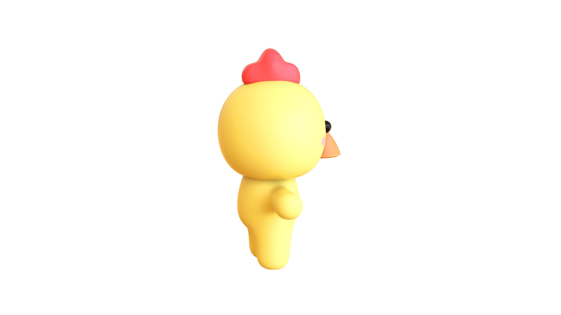 Character003 Chubby Chicken Low-poly 3D model_15