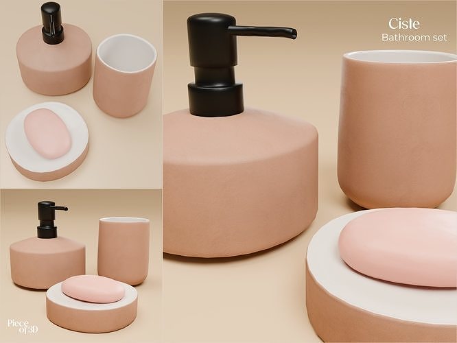 CISTE - Bathroom set - ALINEA - 3 pieces Free 3D model
