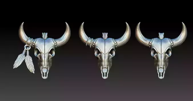 Extremely Cool Cow Skull Pendant 3D print model