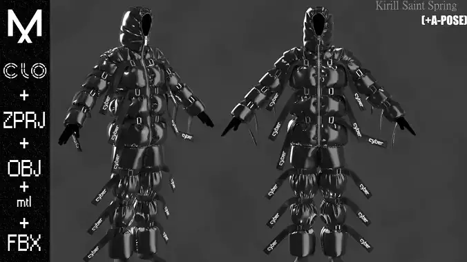 Outfit Male Marvelous designer Clo3d OBJ mtl FBX ZPRJ