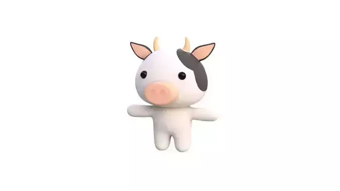 Character004 Chubby Cow Low-poly 3D model