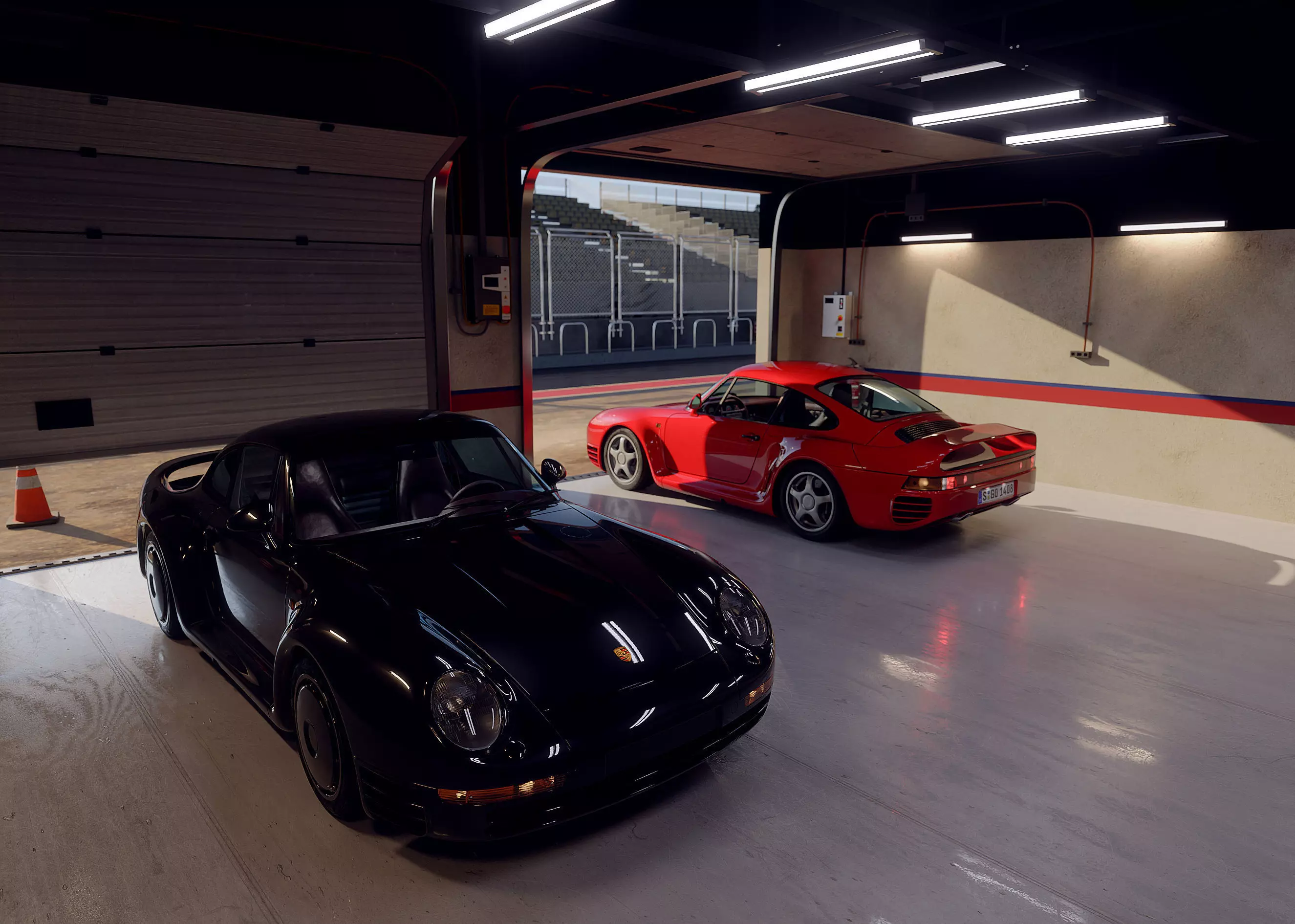 CUSTOM GARAGE CGI SCENE 3D model