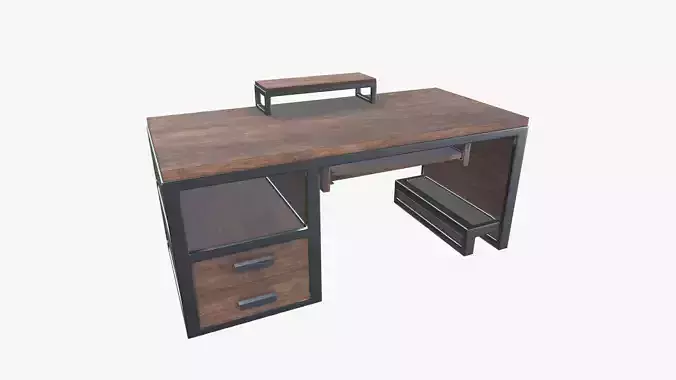 Computer Desk Low-poly 3D model
