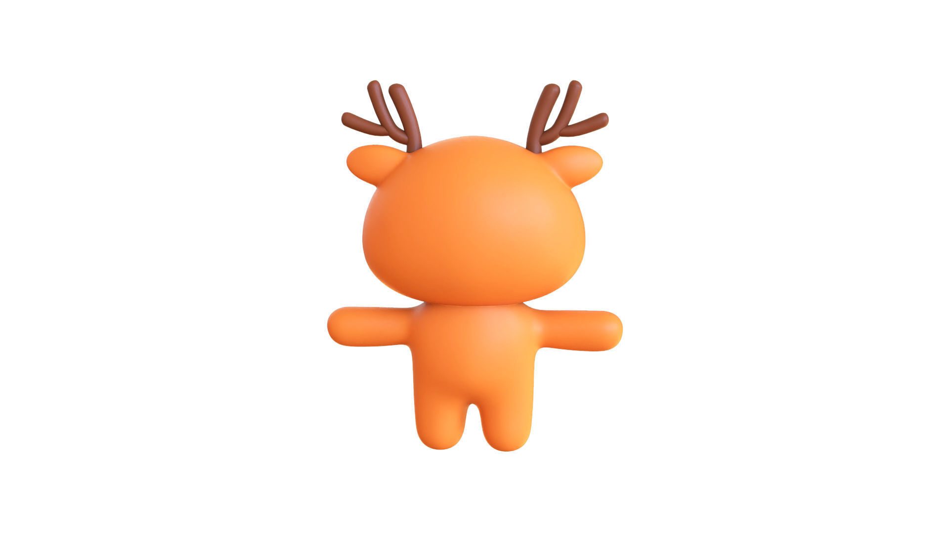 Character005 Chubby Deer Low-poly 3D model_6