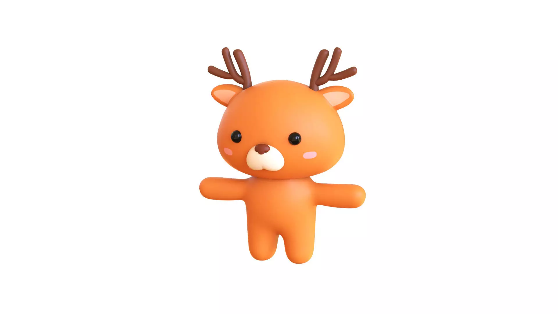 Character005 Chubby Deer Low-poly 3D model_0