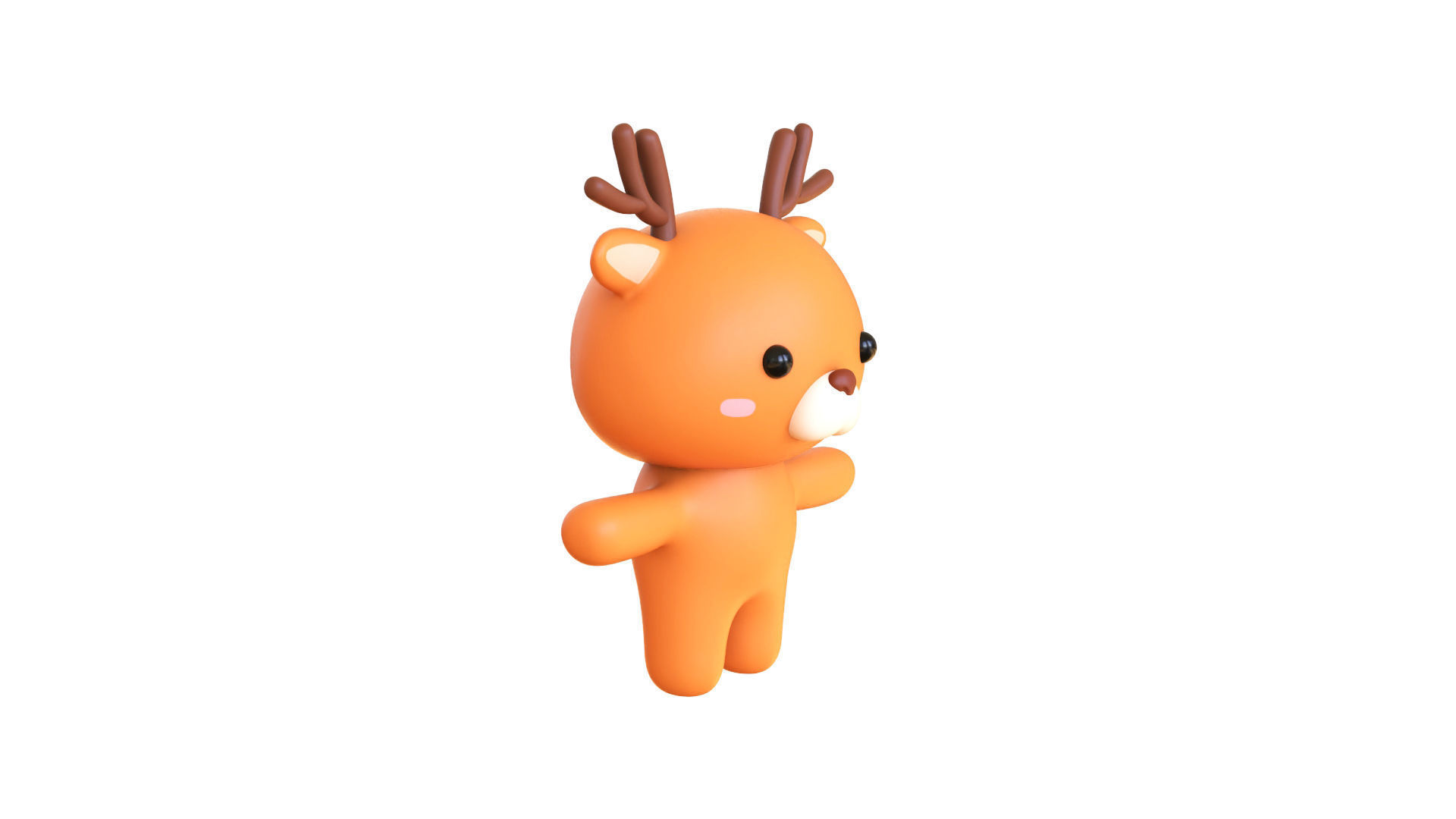 Character005 Chubby Deer Low-poly 3D model_18