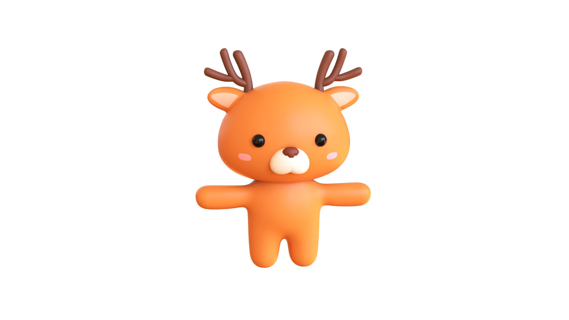 Character005 Chubby Deer Low-poly 3D model_1