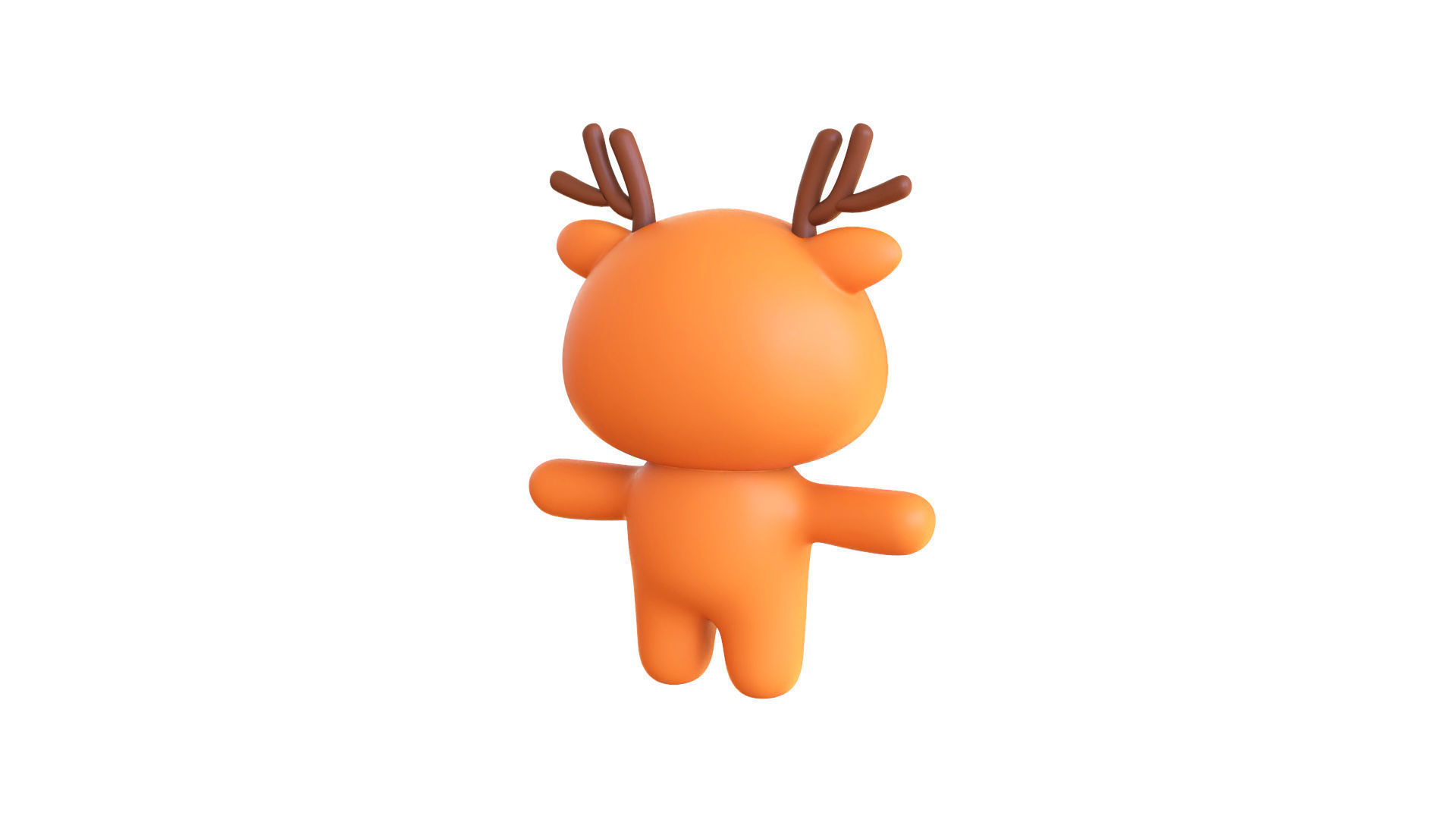 Character005 Chubby Deer Low-poly 3D model_5