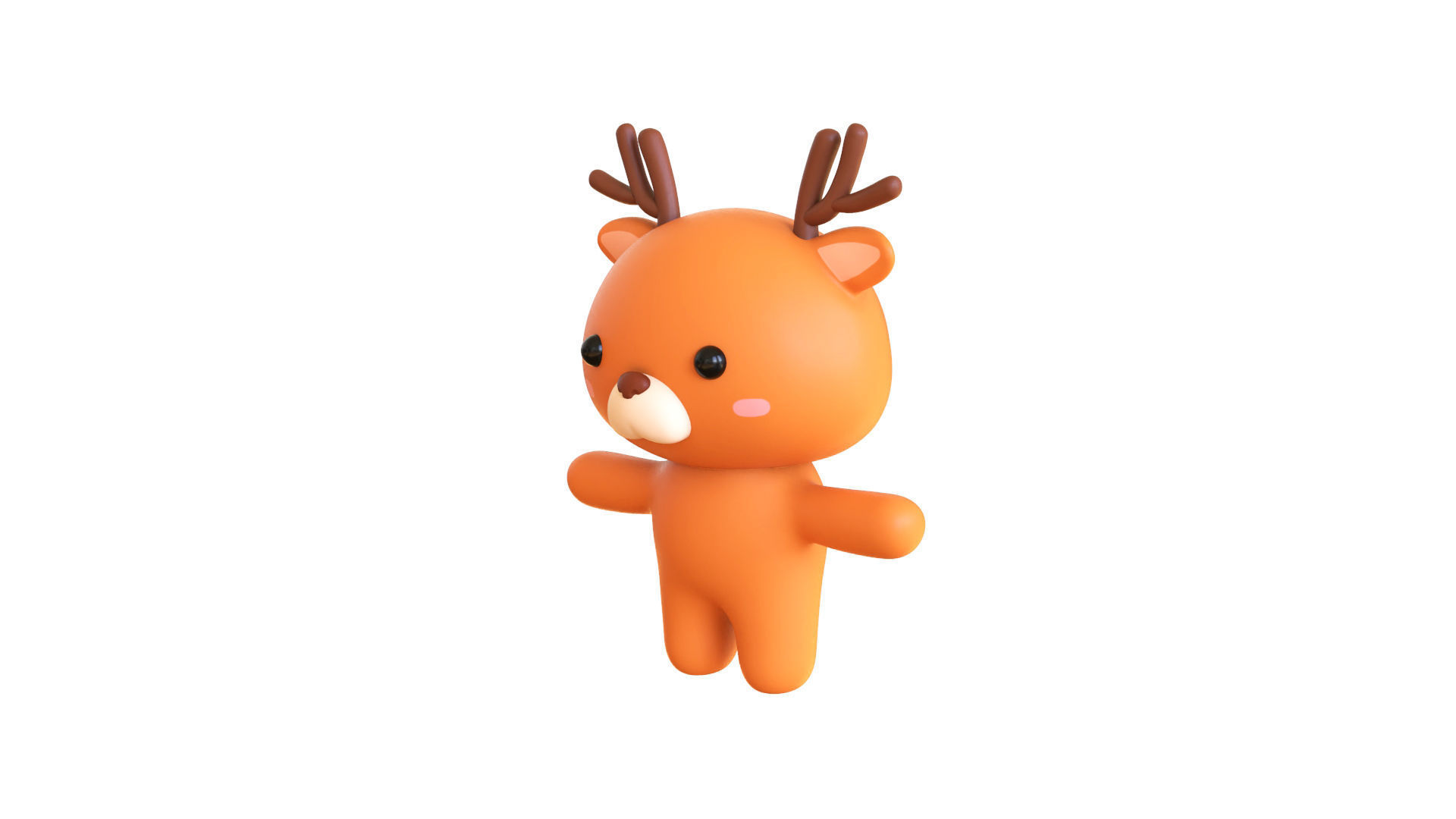 Character005 Chubby Deer Low-poly 3D model_2