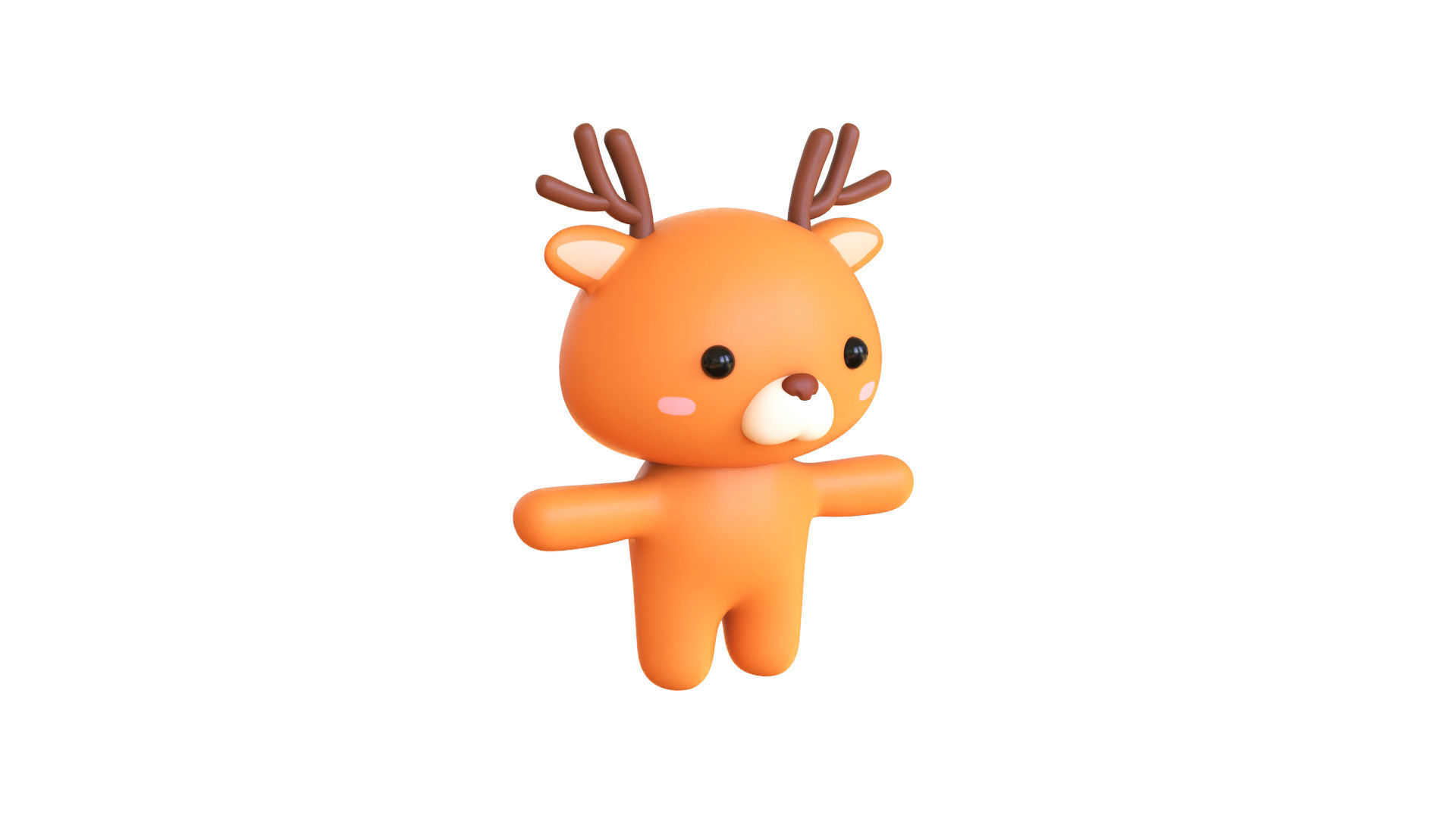 Character005 Chubby Deer Low-poly 3D model_19