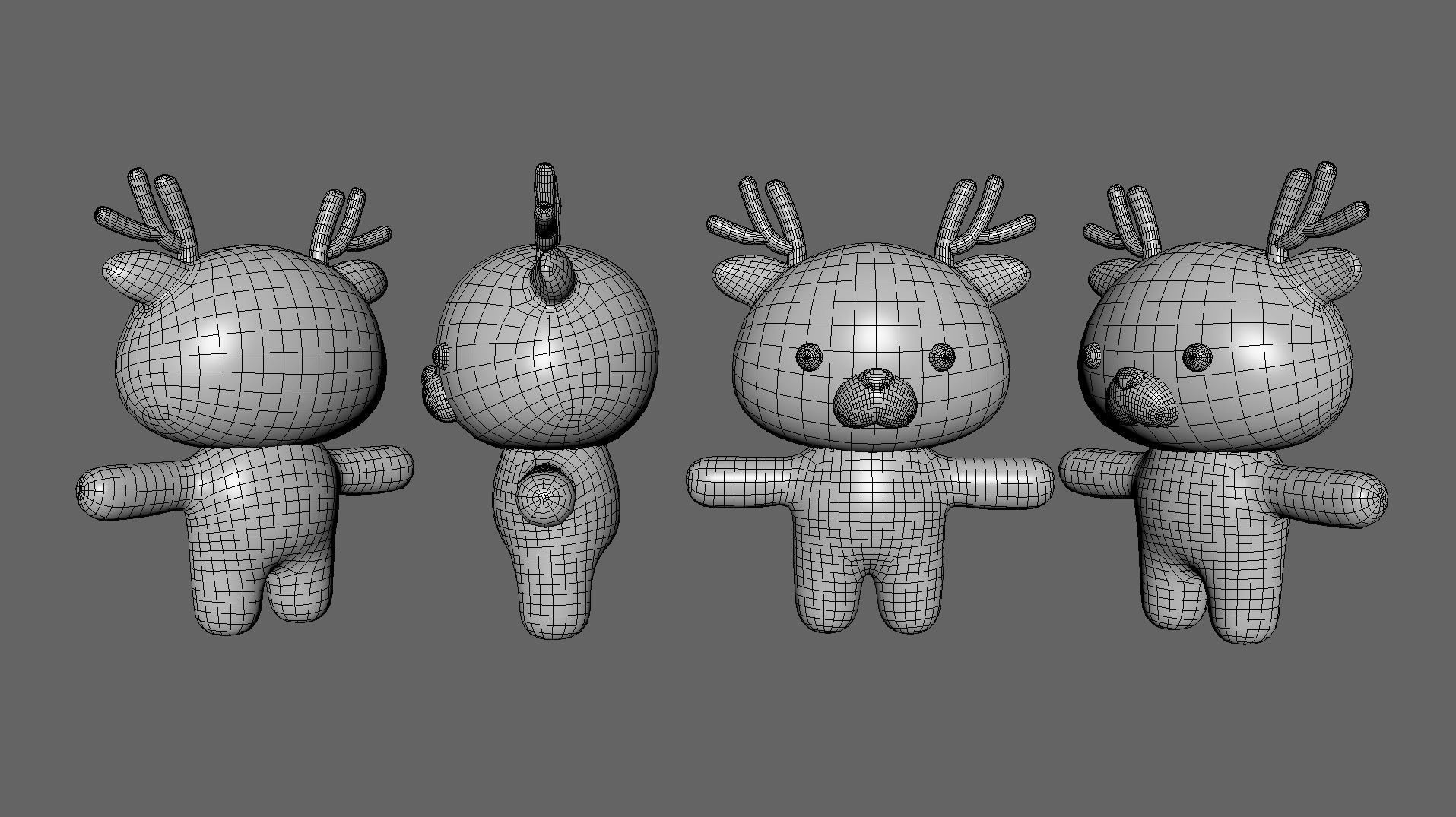 Character005 Chubby Deer Low-poly 3D model_9