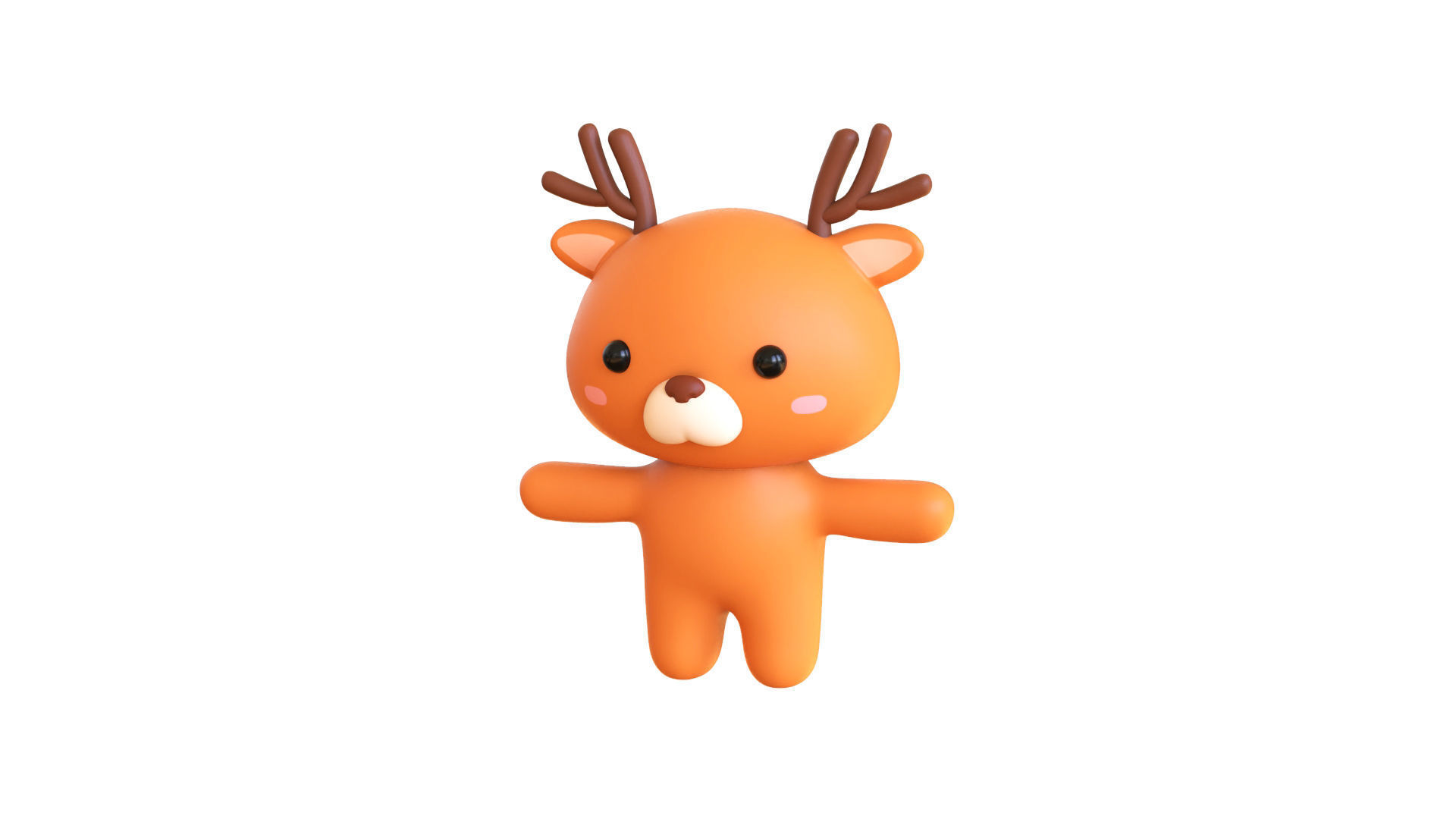 Character005 Chubby Deer Low-poly 3D model_3