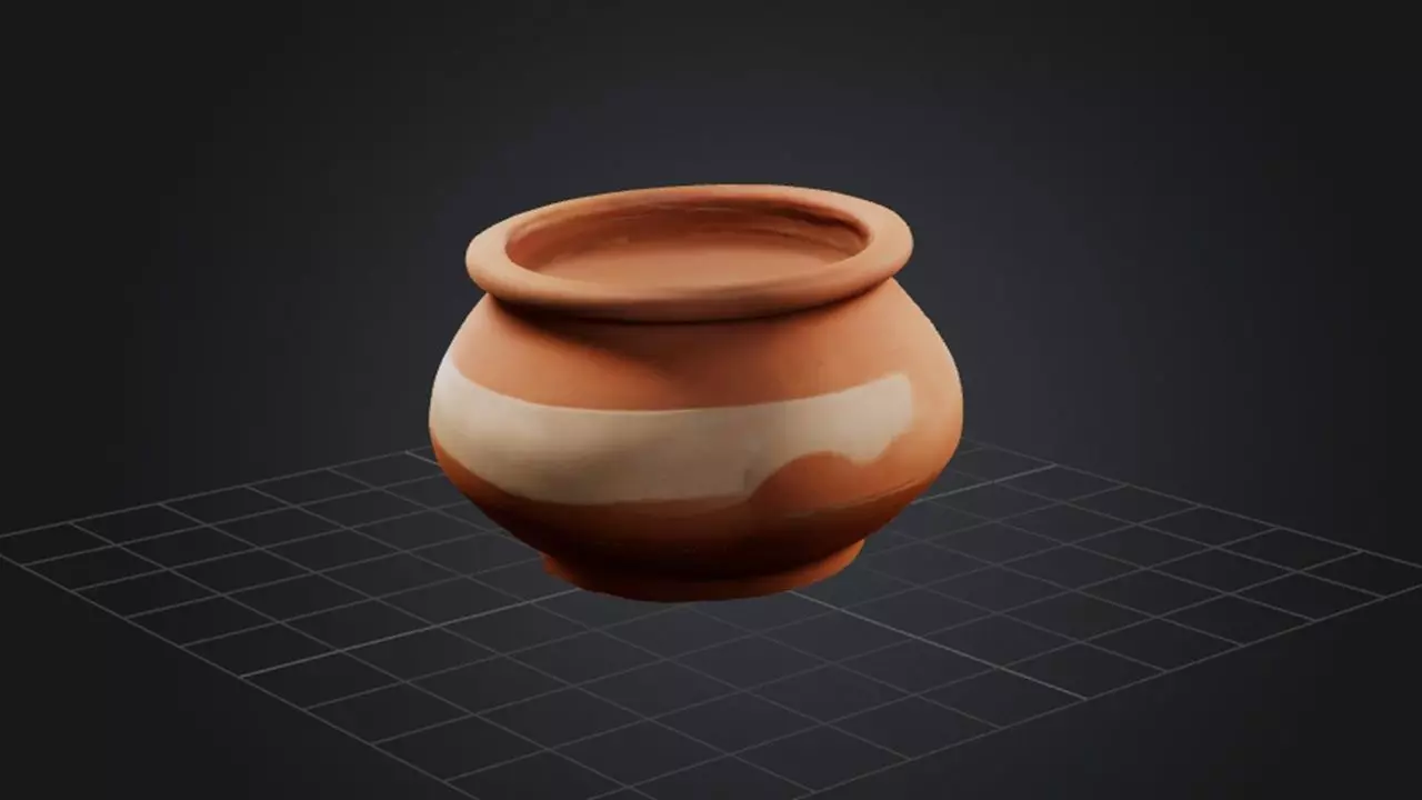 Smooth clay pot 3D model_0