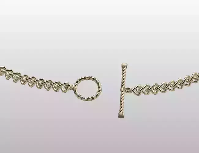 toggle chain necklace set 3D model