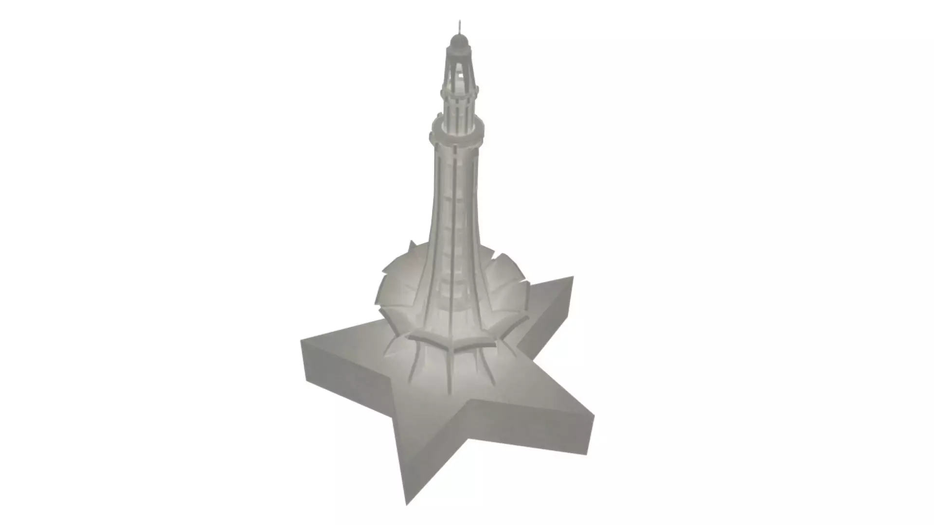 Optimized 3D Model of Minar-e-Pakistan - Game-Ready Asset Low-poly 3D model_0