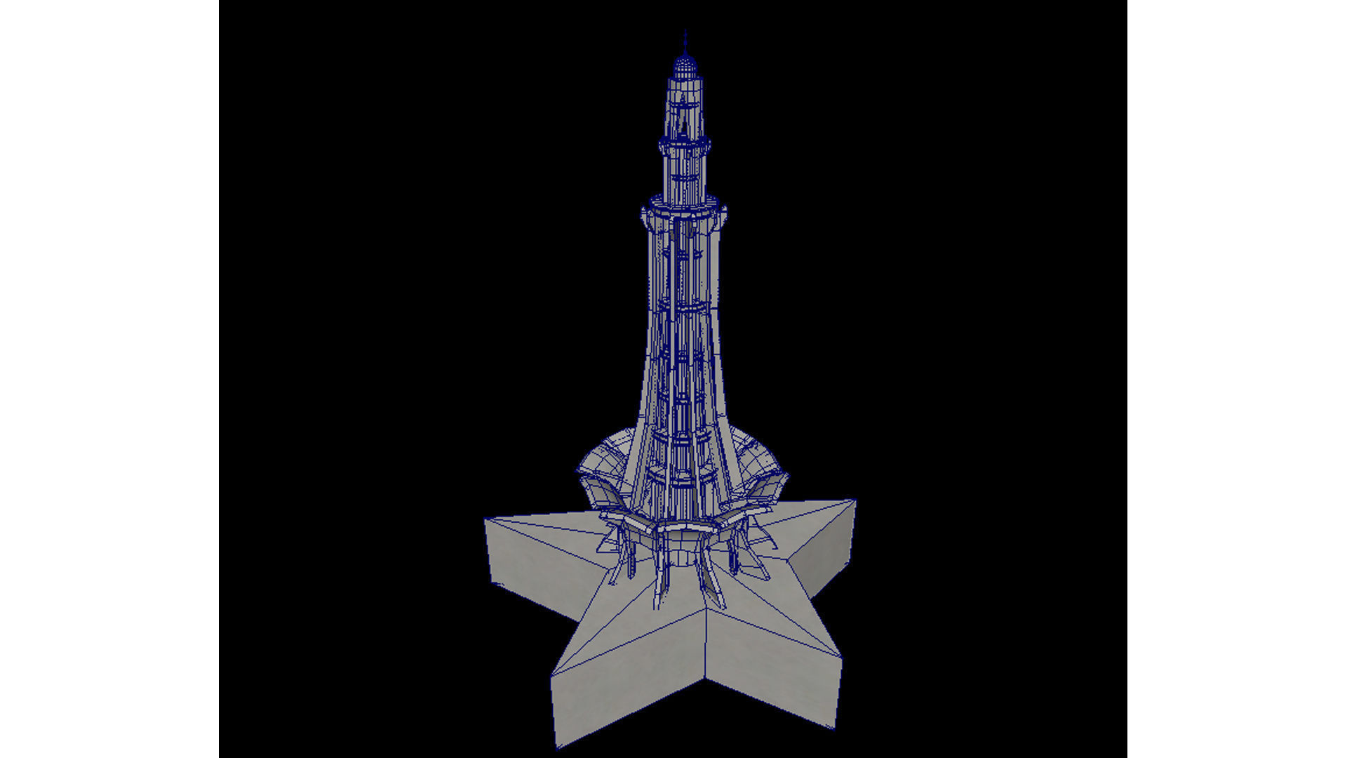 Optimized 3D Model of Minar-e-Pakistan - Game-Ready Asset Low-poly 3D model_2