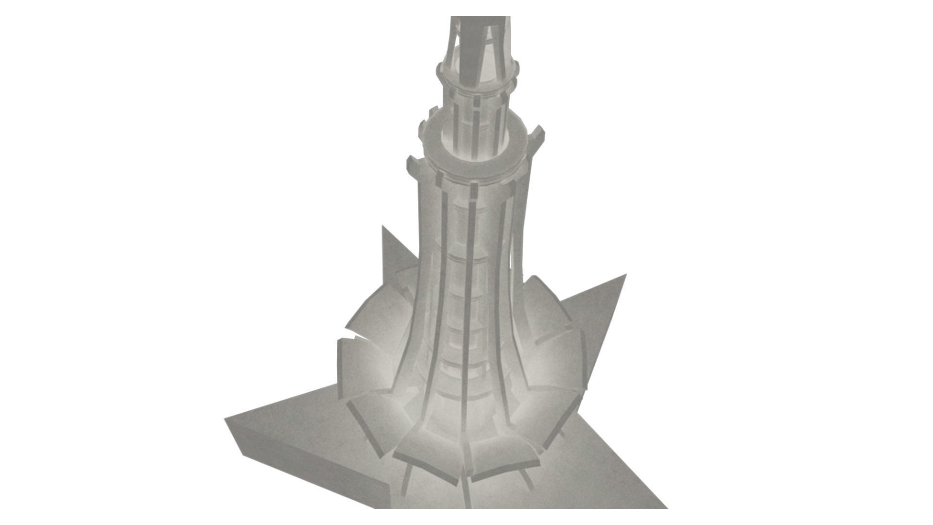 Optimized 3D Model of Minar-e-Pakistan - Game-Ready Asset Low-poly 3D model_3
