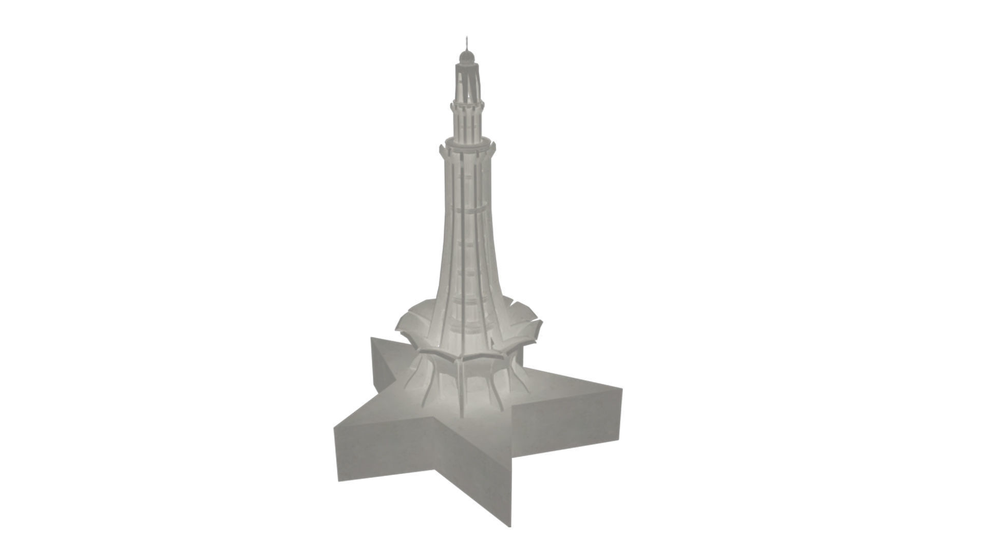 Optimized 3D Model of Minar-e-Pakistan - Game-Ready Asset Low-poly 3D model_1