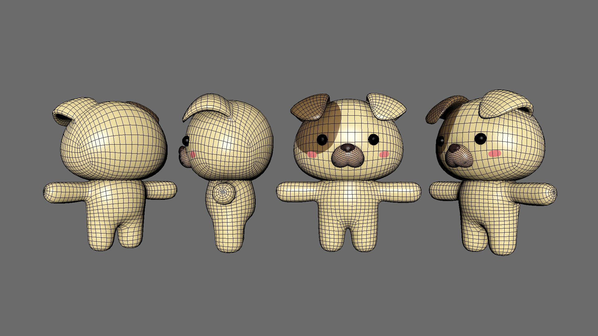 Character005 Chubby Dog Low-poly 3D model_10