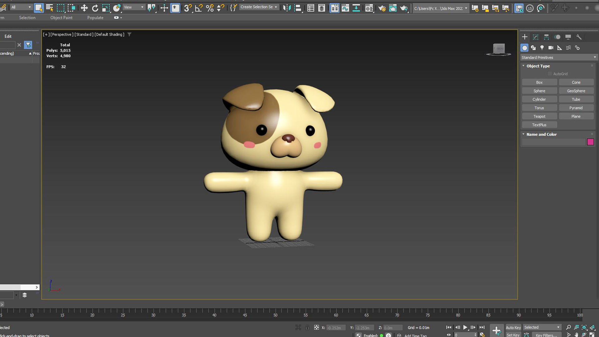 Character005 Chubby Dog Low-poly 3D model_8