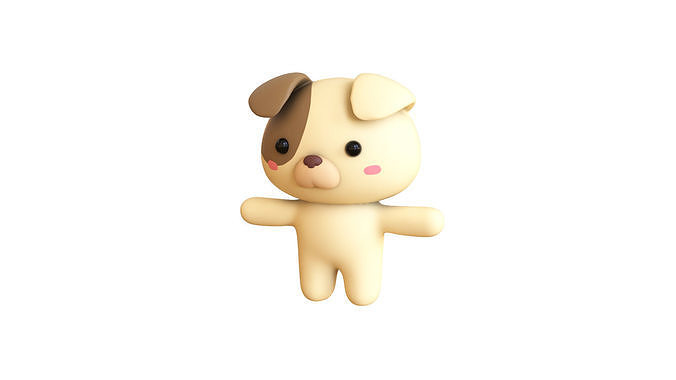 Character005 Chubby Dog Low-poly 3D model