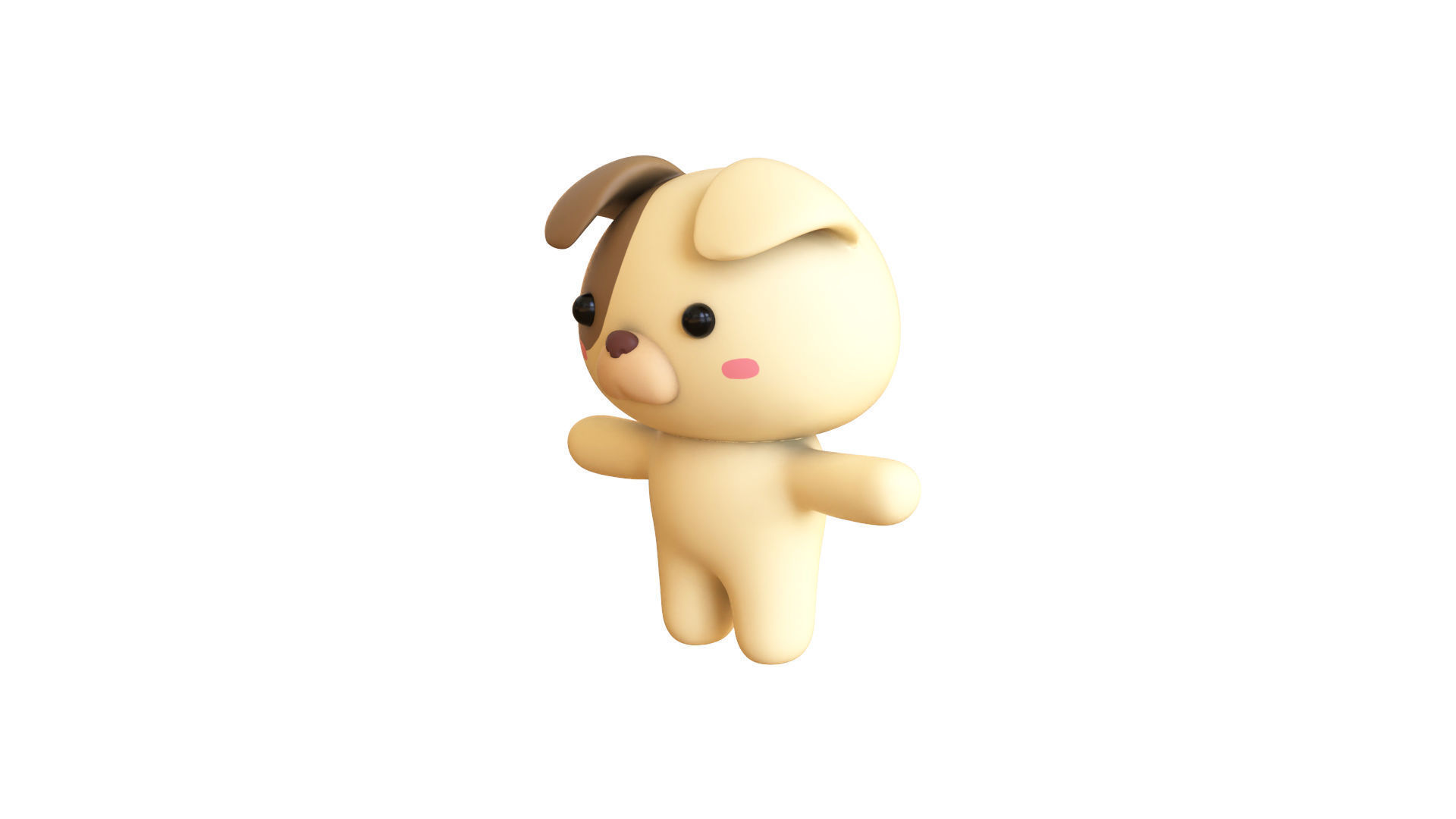 Character005 Chubby Dog Low-poly 3D model_2