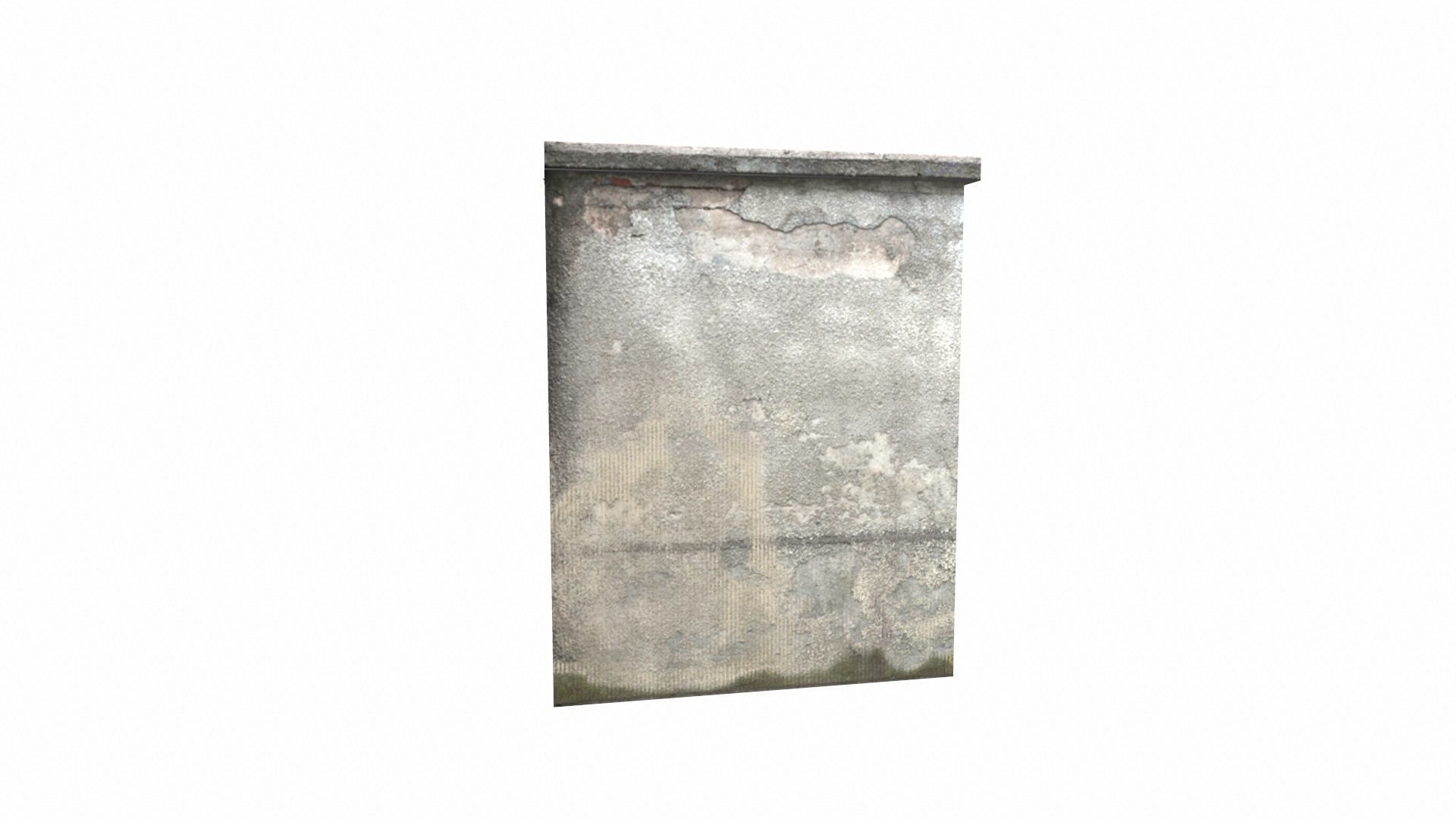 Concrete Fence Segment Low-poly 3D model_4