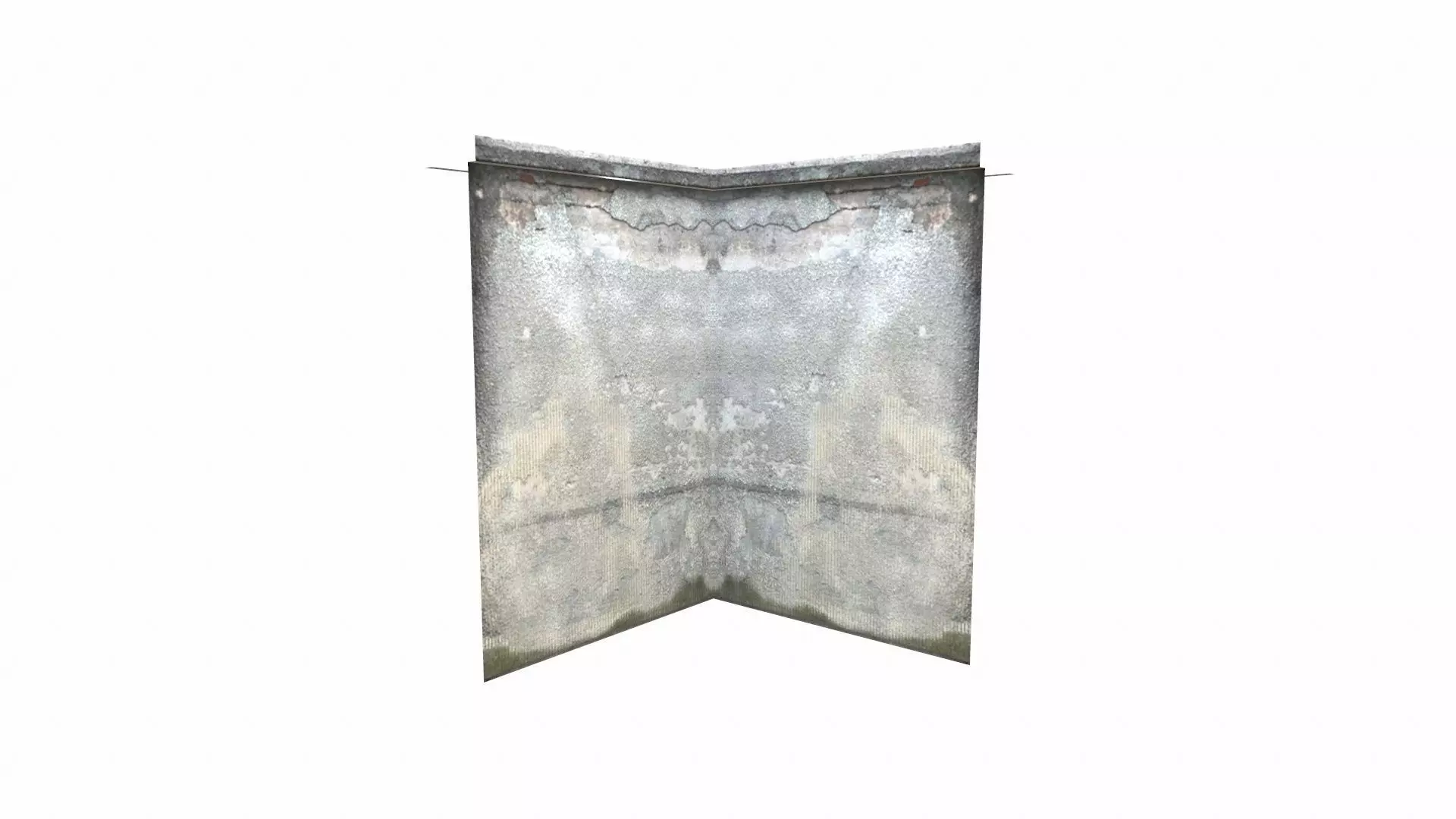 Concrete Fence Segment Low-poly 3D model_0