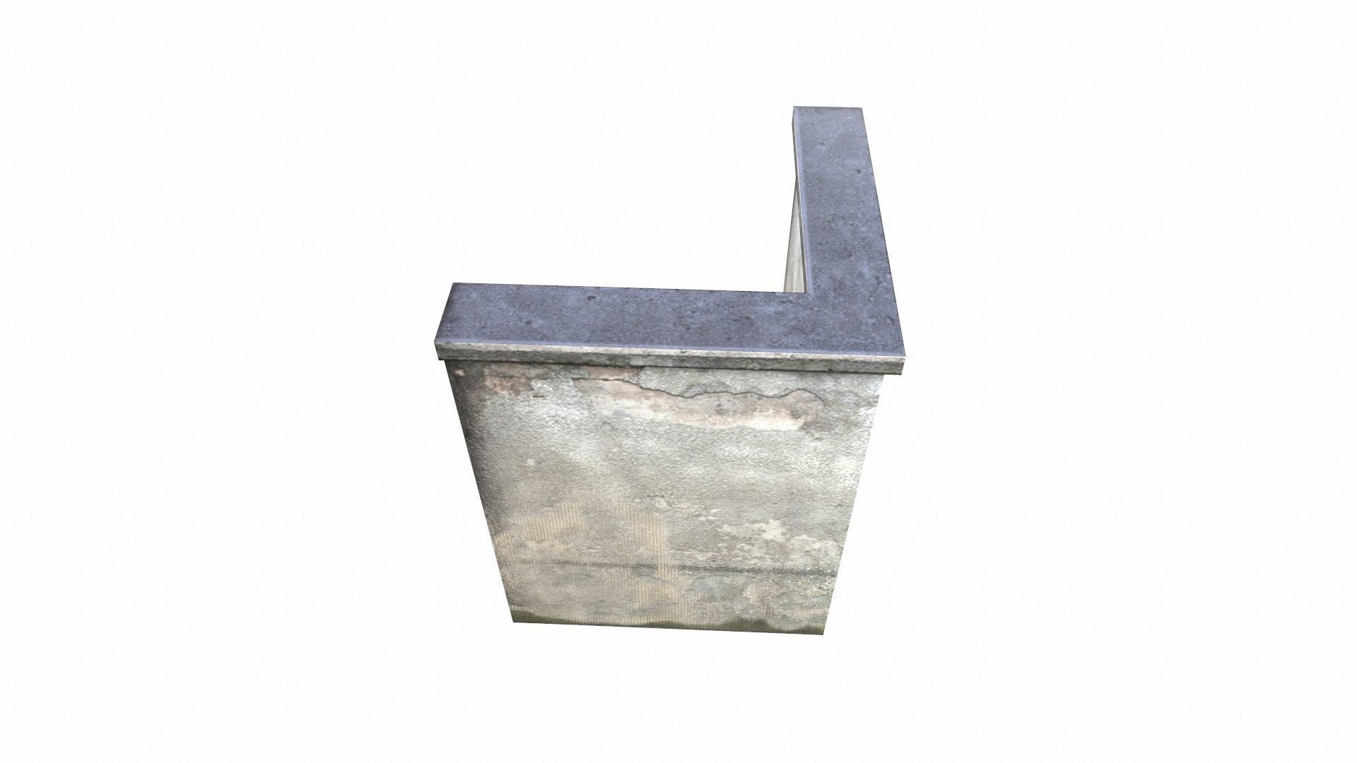 Concrete Fence Segment Low-poly 3D model_5