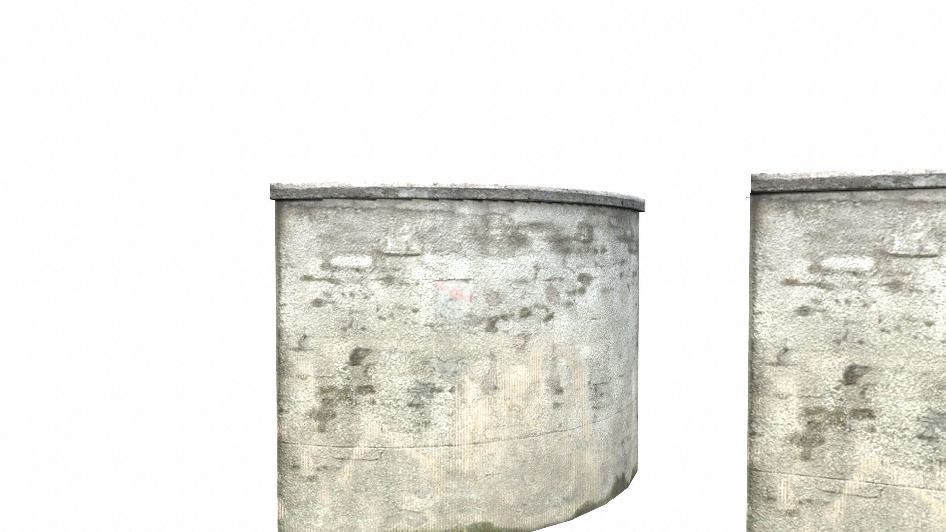 Concrete Fences Segment Low-poly 3D model_8