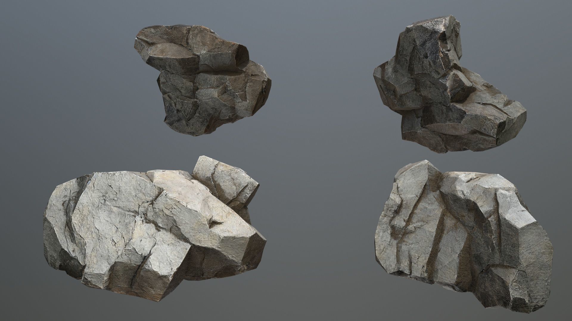 desert cliff rocks Low-poly 3D model_16