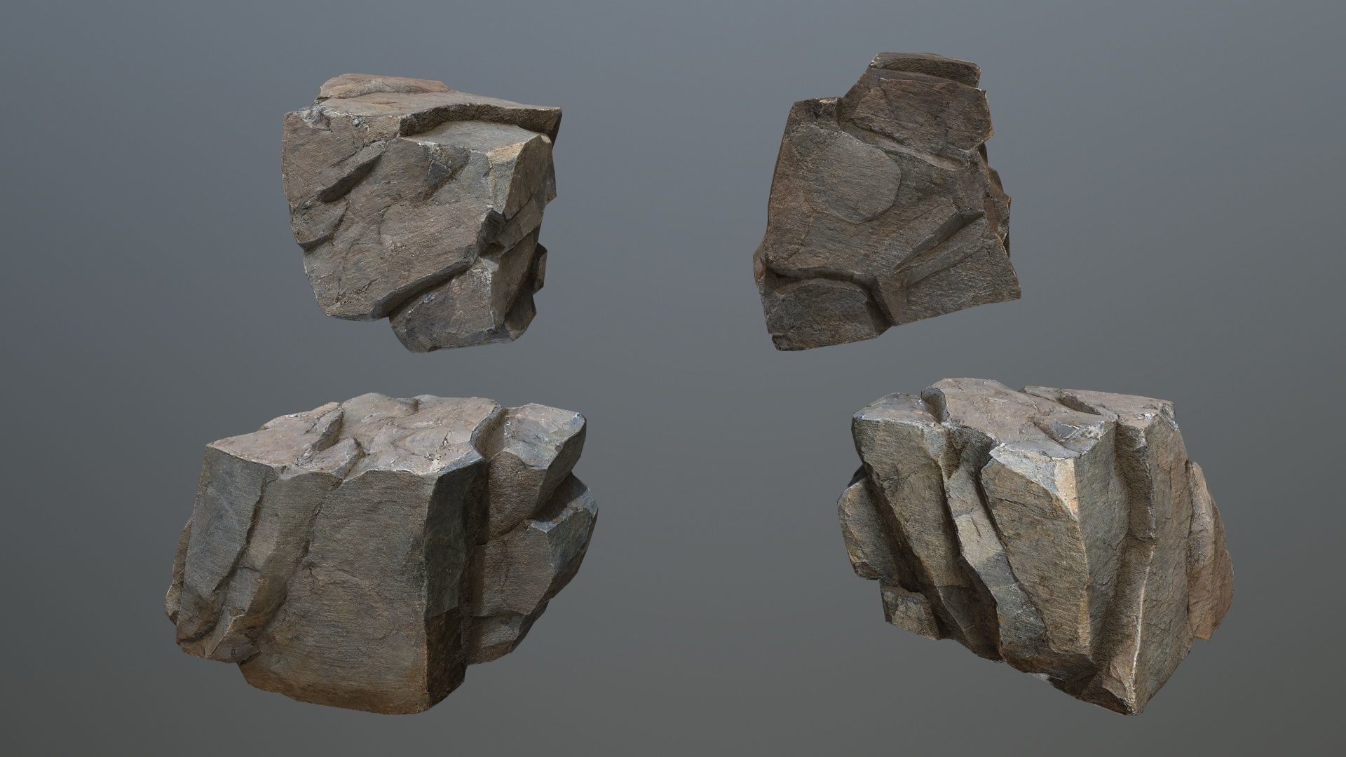 desert cliff rocks Low-poly 3D model_14