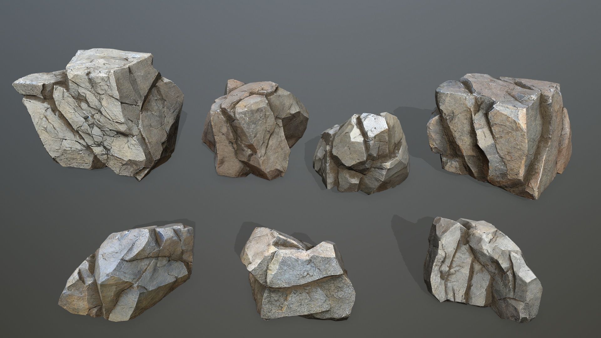 desert cliff rocks Low-poly 3D model_1