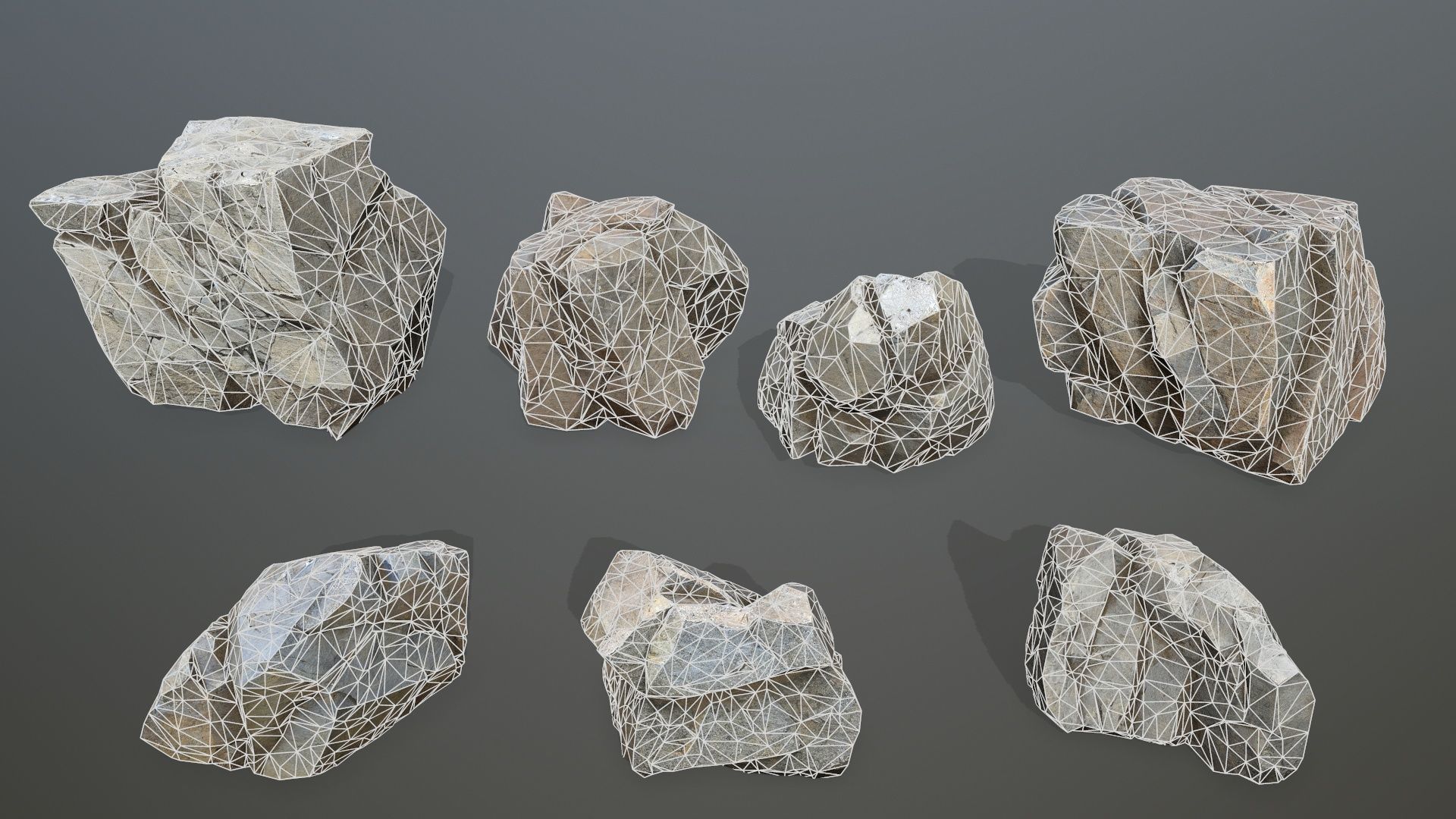 desert cliff rocks Low-poly 3D model_17