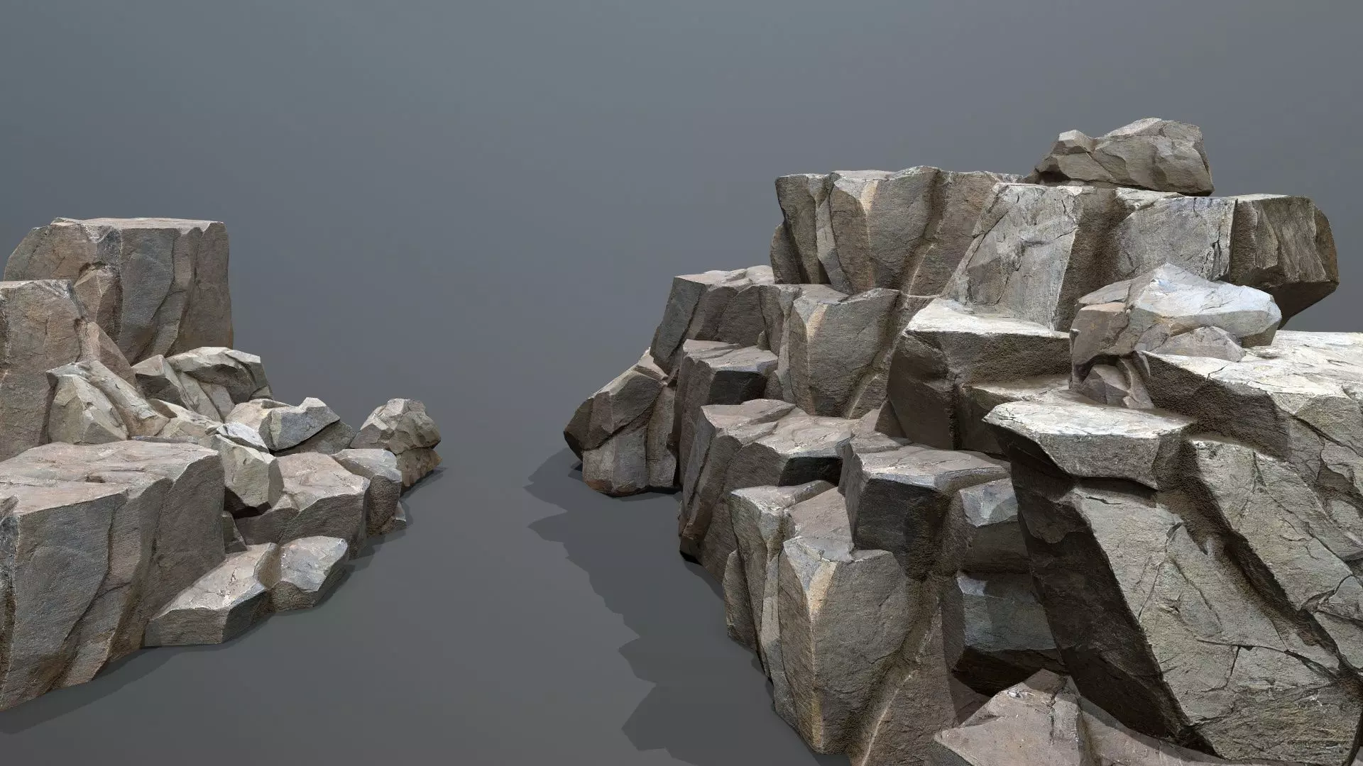 desert cliff rocks Low-poly 3D model_0