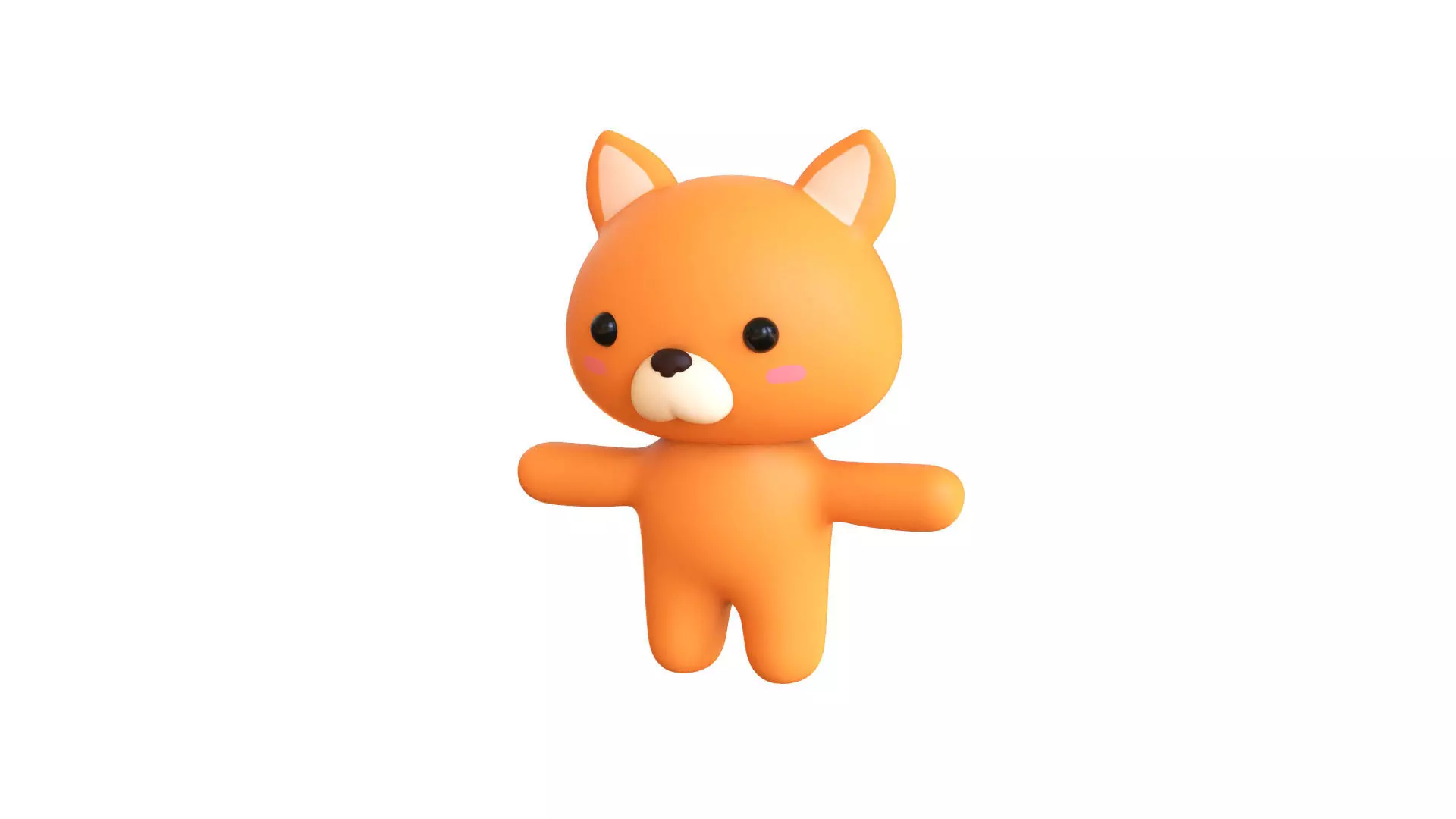 Character007 Chubby Fox  Low-poly 3D model_0