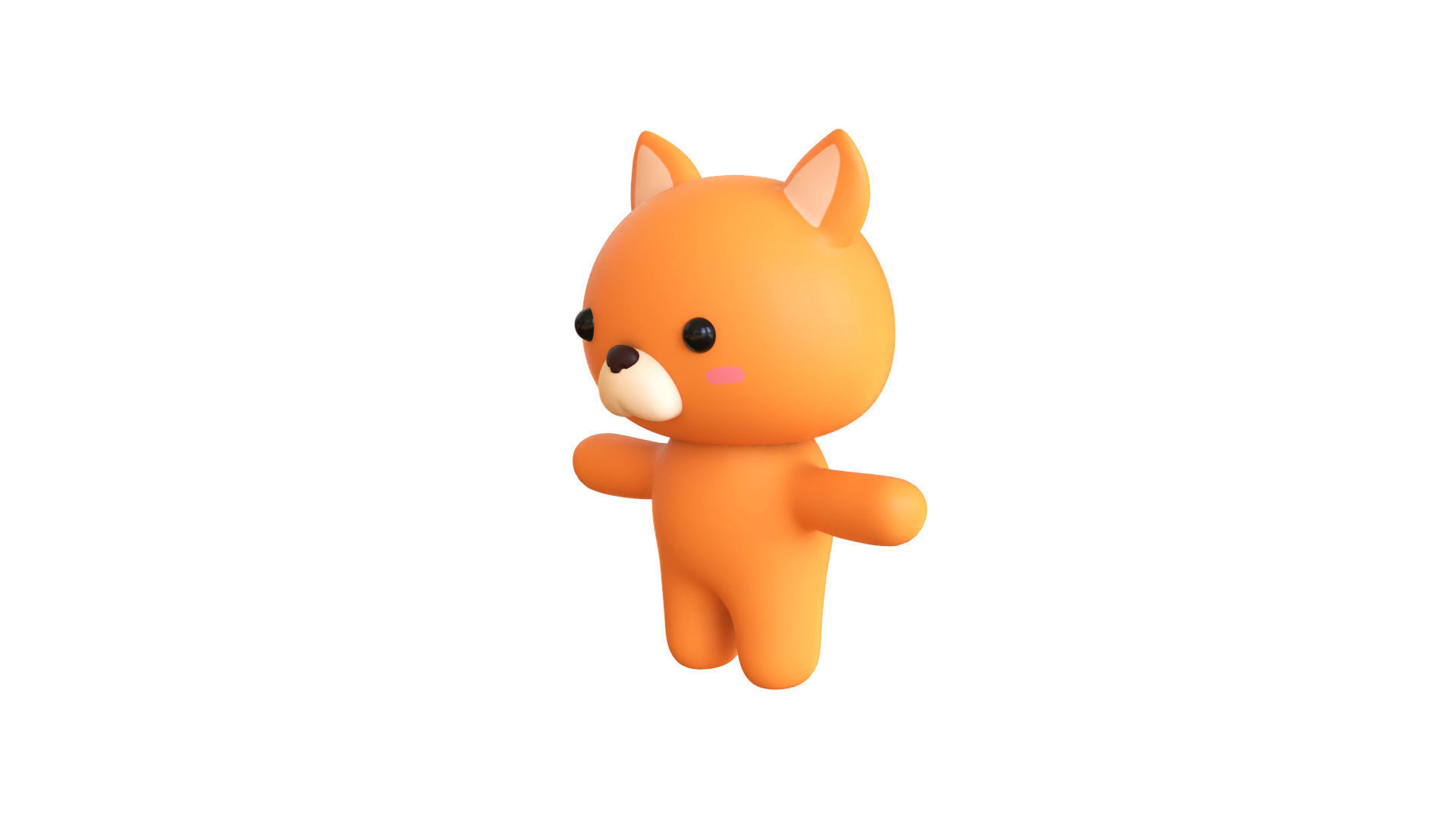Character007 Chubby Fox  Low-poly 3D model_2