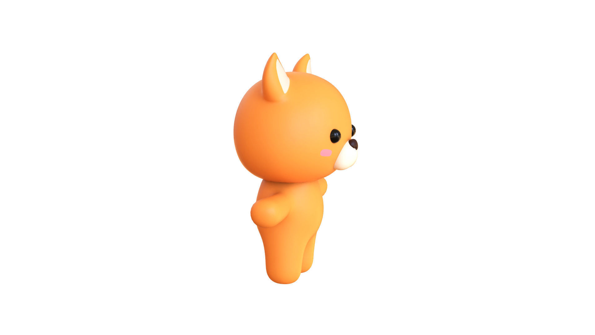 Character007 Chubby Fox  Low-poly 3D model_17
