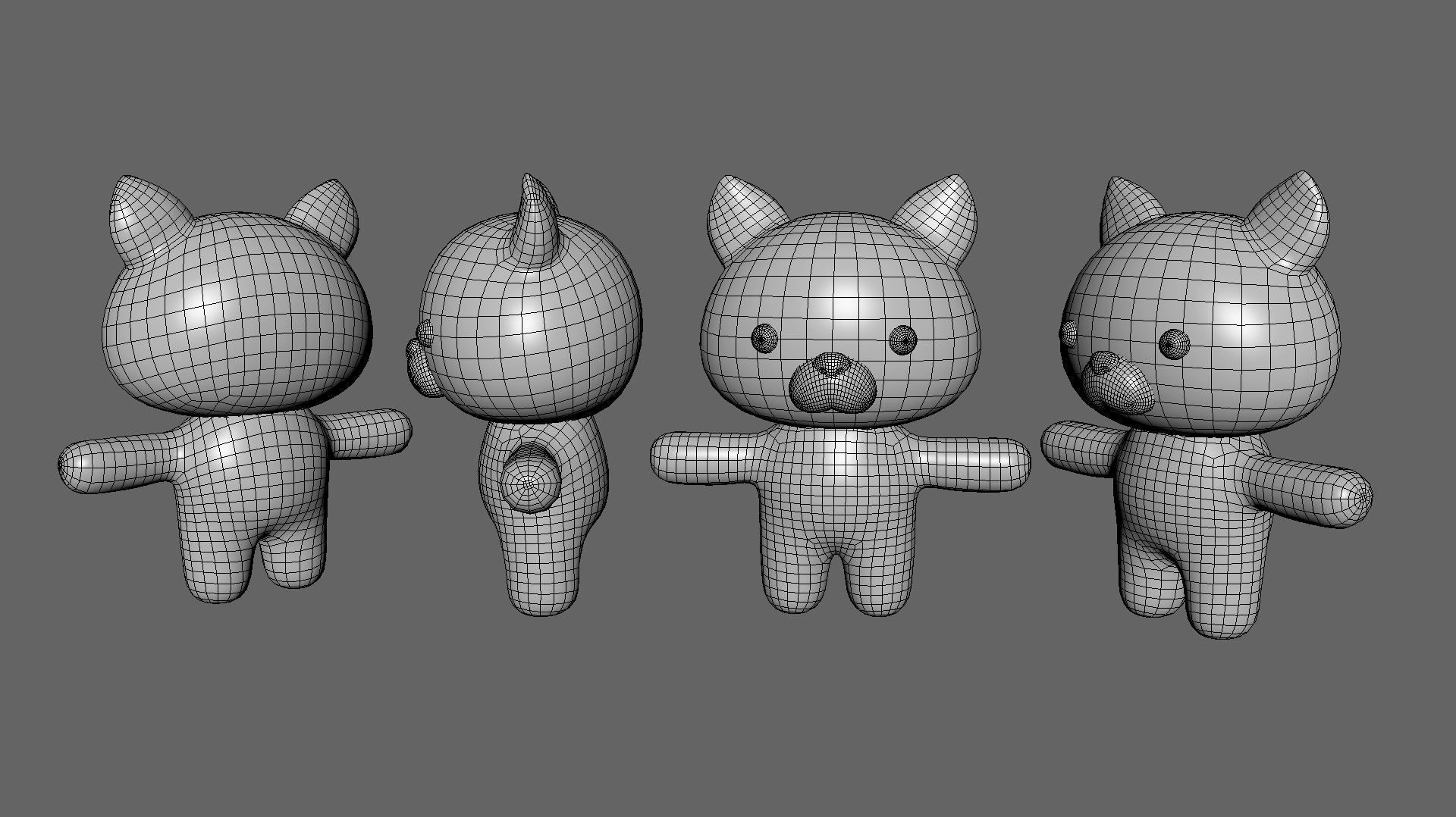 Character007 Chubby Fox  Low-poly 3D model_9