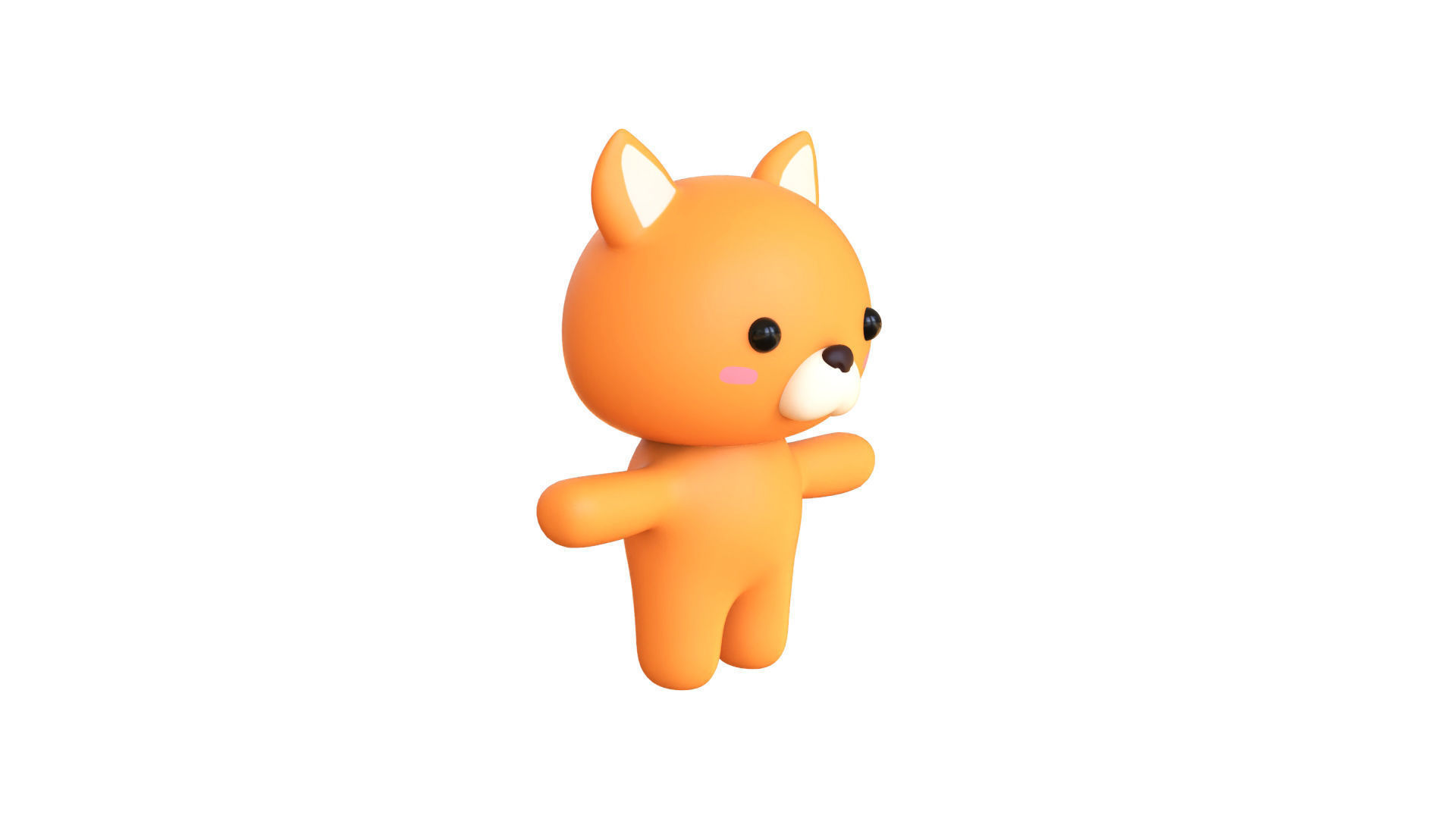Character007 Chubby Fox  Low-poly 3D model_18