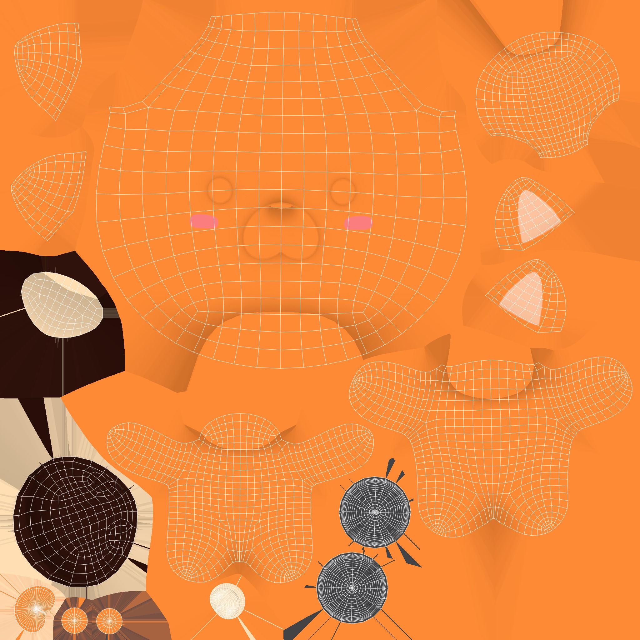 Character007 Chubby Fox  Low-poly 3D model_11