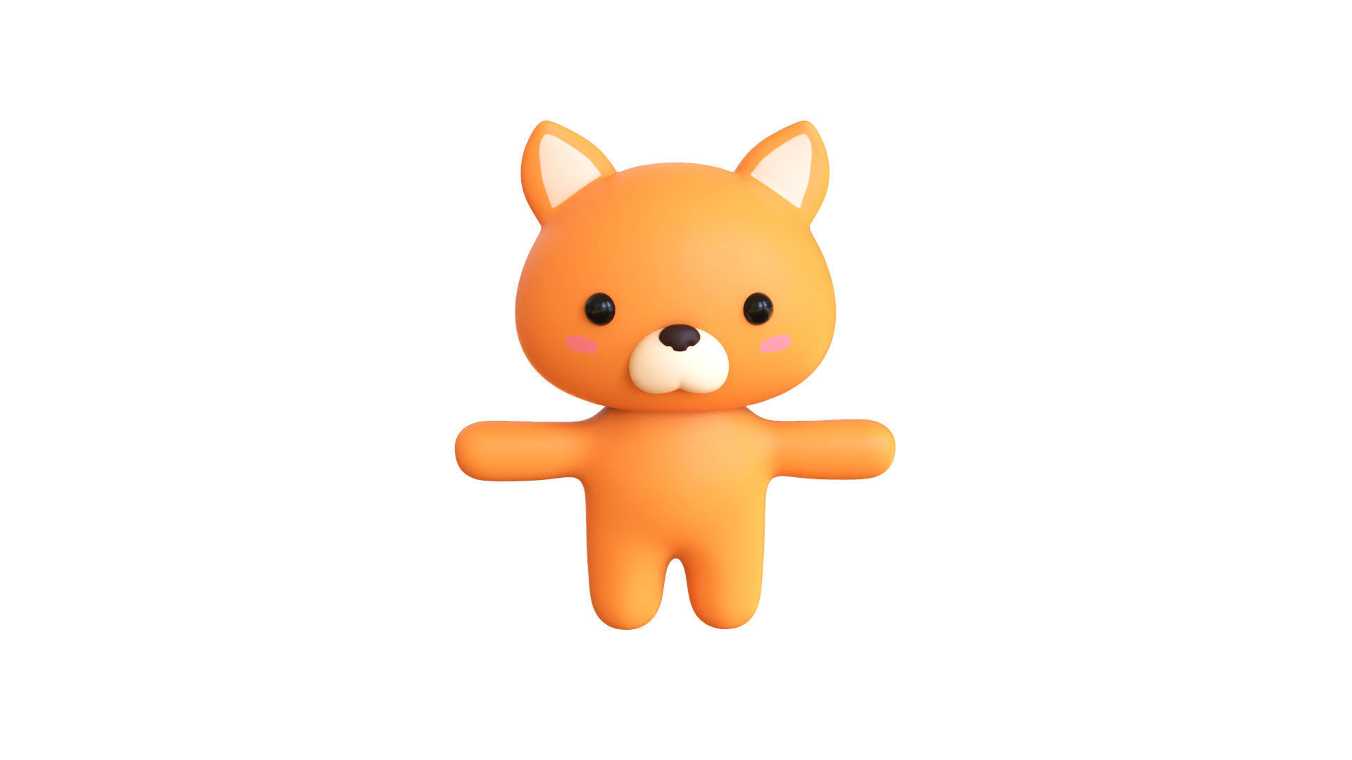 Character007 Chubby Fox  Low-poly 3D model_1