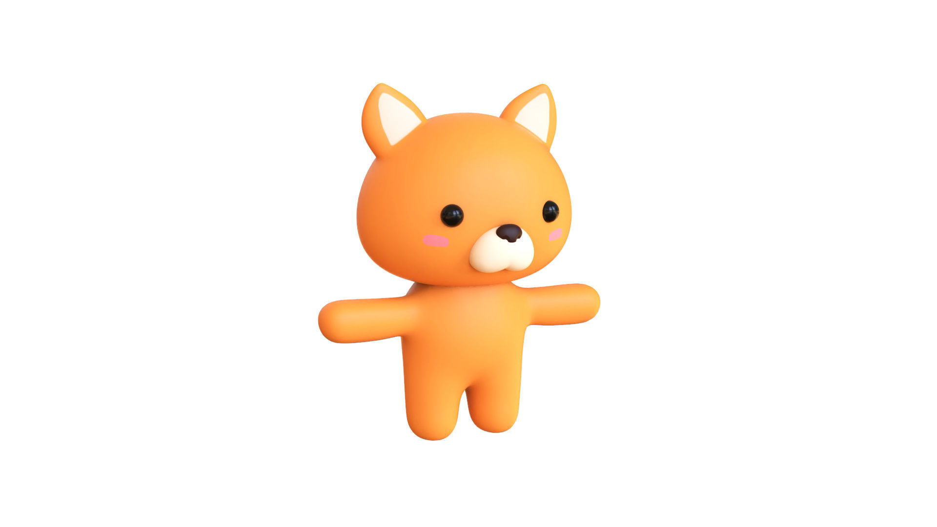 Character007 Chubby Fox  Low-poly 3D model_19